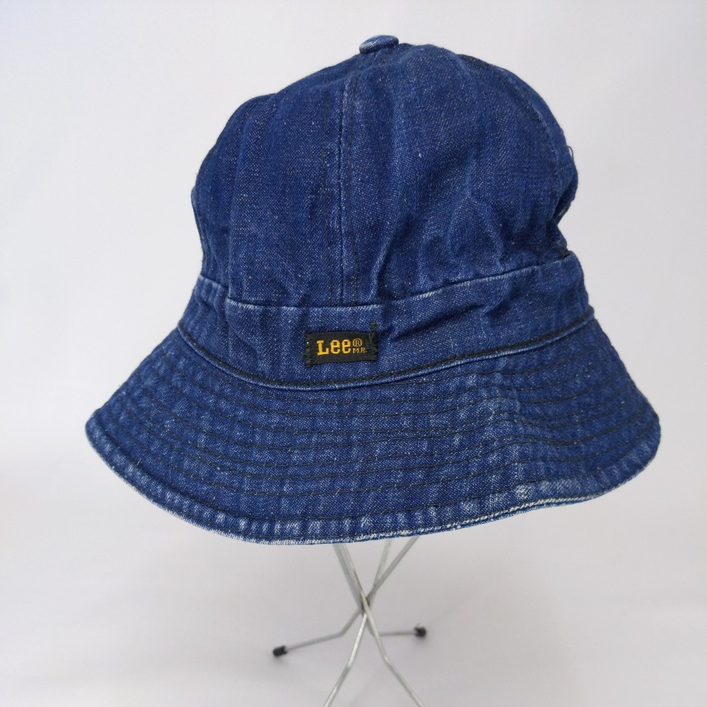 Vintage Lee Bucket Hat Blue Denim Union Made USA Indigo Sz S